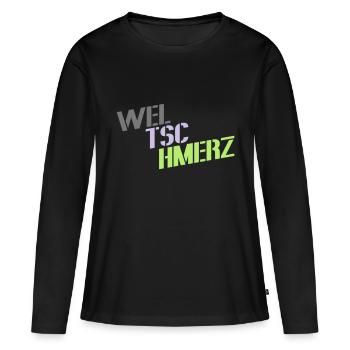 Weltschmerz dit la devise du mot - T-shirt manches longues Premium bio Femme - noir - Devant - Julia (174cm)
