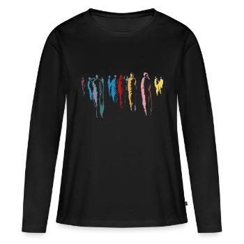 People modern, fashion - Women's Premium Organic Long Sleeve Shirt - black - Front - Julia (174cm)