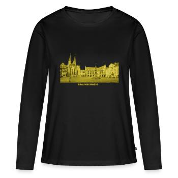 Braunschweig Lower Saxony old town market - Women's Premium Organic Long Sleeve Shirt - black - Front - Julia (174cm)