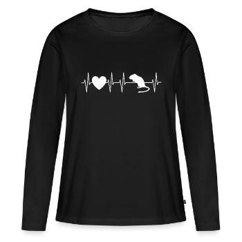 Gerbil Amour - Souris de course - Souris de course - Souris - T-shirt manches longues Premium bio Femme - noir - Devant - Julia (174cm)