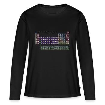 Tableau périodique - T-shirt manches longues Premium bio Femme - noir - Devant - Julia (174cm)