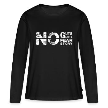 Pas de tripes, pas de gloire - T-shirt manches longues Premium bio Femme - noir - Devant - Julia (174cm)