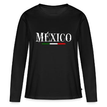 México - T-shirt manches longues Premium bio Femme - noir - Devant - Julia (174cm)