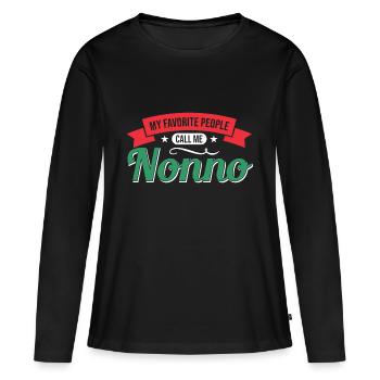 Opa Großvater Vintage Großvater - Frauen Premium Bio Langarmshirt - Schwarz - Vorne - Julia (174cm)