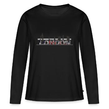 Londres - T-shirt manches longues Premium bio Femme - noir - Devant - Julia (174cm)