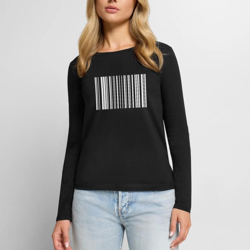 Peace Barcode Friedenszeichen Strichcode Symbol Women's Premium Organic Long Sleeve Shirt