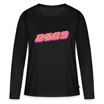 2023 - T-shirt manches longues Premium bio Femme - noir - Devant - Julia (174cm)