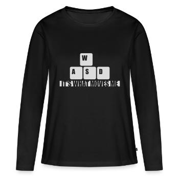 c’est ce qui m’émeut - T-shirt manches longues Premium bio Femme - noir - Devant - Julia (174cm)