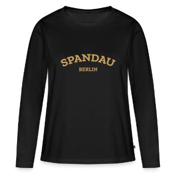 Berlin - Spandau - Gatow - Kladow - Frauen Premium Bio Langarmshirt - Schwarz - Vorne - Julia (174cm)