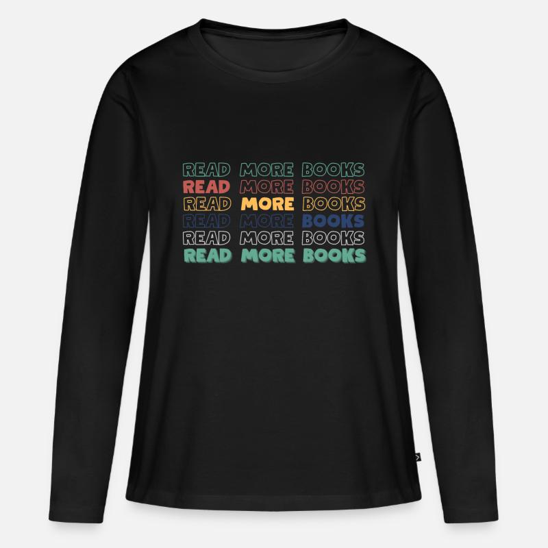 READ MORE BOOKS - Frauen Premium Bio Langarmshirt - Schwarz