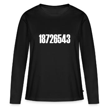 18726543 - LS V8 - Ordre d’allumage - Cylindre - T-shirt manches longues Premium bio Femme - noir - Devant - Julia (174cm)
