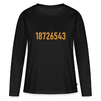 18726543 - LS V8 - Ordre d’allumage - Cylindre - T-shirt manches longues Premium bio Femme - noir - Devant - Julia (174cm)