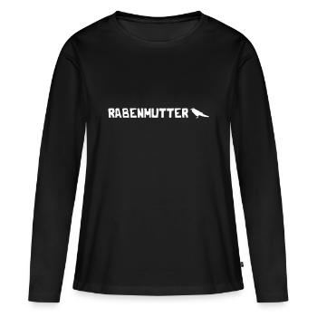 Rabenmutter Rabe Mutter Mama Mami - Frauen Premium Bio Langarmshirt - Schwarz - Vorne - Julia (174cm)