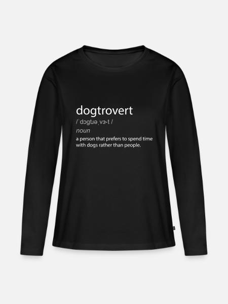 Dogtrovert Hundeliebhaber witzige Definition - Frauen Premium Bio Langarmshirt - Schwarz