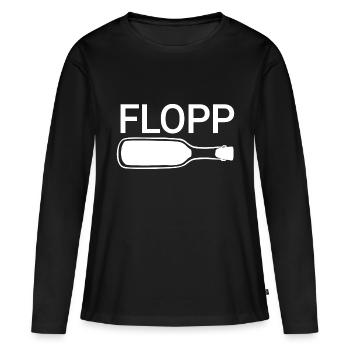 Flopp Bouteille de vin - T-shirt manches longues Premium bio Femme - noir - Devant - Julia (174cm)