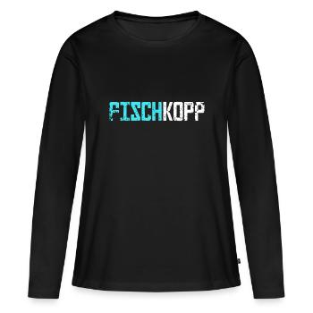 Fischkopp Fisch Fischkopf Küste Angler Fischer - Frauen Premium Bio Langarmshirt - Schwarz - Vorne - Julia (174cm)