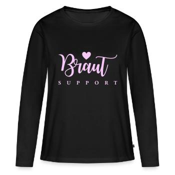 braut support - Frauen Premium Bio Langarmshirt - Schwarz - Vorne - Julia (174cm)