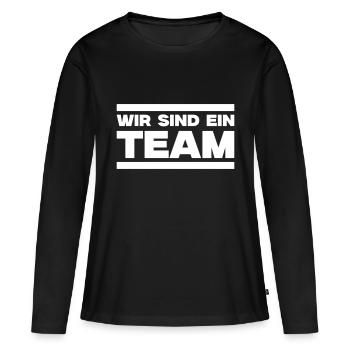 Nous sommes une équipe - T-shirt manches longues Premium bio Femme - noir - Devant - Julia (174cm)
