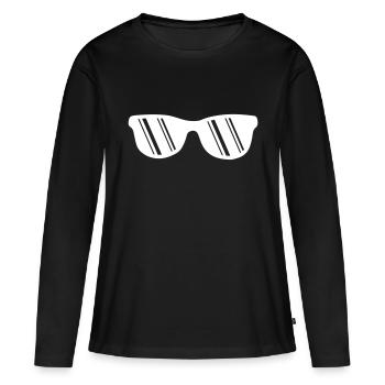 Sonnenbrille - Frauen Premium Bio Langarmshirt - Schwarz - Vorne - Julia (174cm)