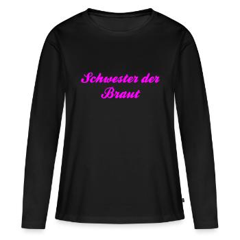 Soeur de la jeune mariée par le chef - T-shirt manches longues Premium bio Femme - noir - Devant - Julia (174cm)