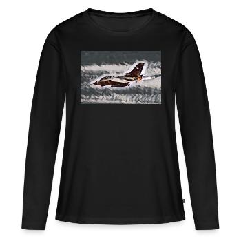 Tornado-Flamme im Studio - Frauen Premium Bio Langarmshirt - Schwarz - Vorne - Julia (174cm)