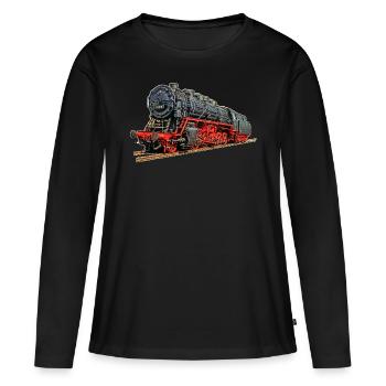 Dampflok 43 001 - Frauen Premium Bio Langarmshirt - Schwarz - Vorne - Julia (174cm)