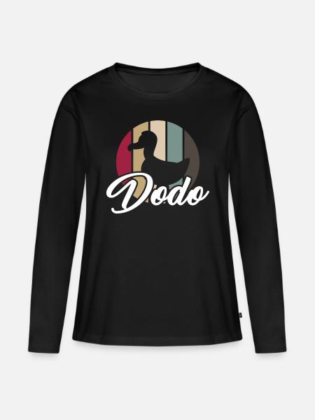 Dodo Vogel Silhouette - Frauen Premium Bio Langarmshirt - Schwarz
