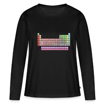 système périodique - T-shirt manches longues Premium bio Femme - noir - Devant - Julia (174cm)