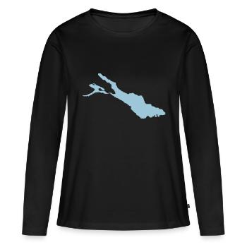 (bodensee) - Frauen Premium Bio Langarmshirt - Schwarz - Vorne - Julia (174cm)