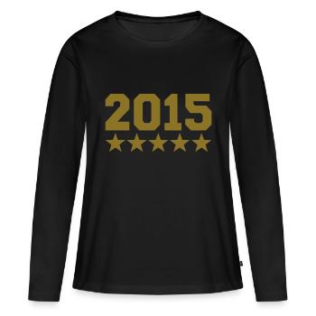2015 - Frauen Premium Bio Langarmshirt - Schwarz - Vorne - Julia (174cm)
