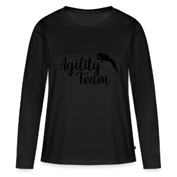 Sports de chien d'équipe d'agilité - T-shirt manches longues Premium bio Femme - noir - Devant - Julia (174cm)
