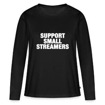 Soutenir les petits streamers (blanc) - T-shirt manches longues Premium bio Femme - noir - Devant - Julia (174cm)
