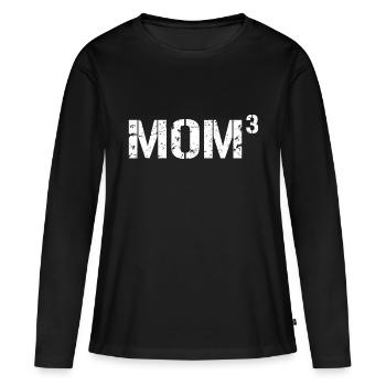 Maman de 3 enfants - Cadeau de fête des mères pour la maman impressionnante - T-shirt manches longues Premium bio Femme - noir - Devant - Julia (174cm)