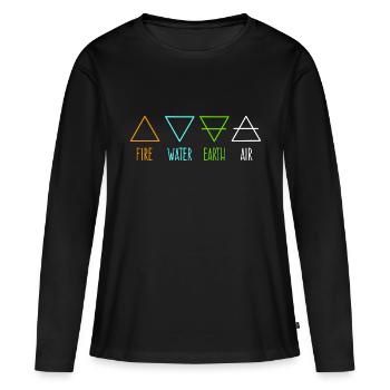 4 Éléments - T-shirt manches longues Premium bio Femme - noir - Devant - Julia (174cm)