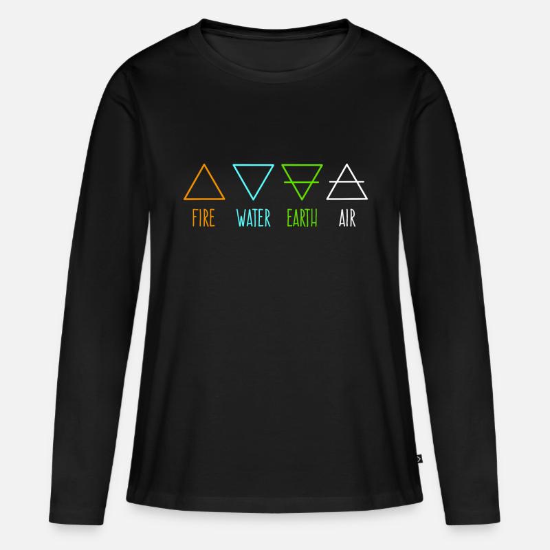 4 Elemente - Frauen Premium Bio Langarmshirt - Schwarz