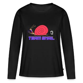Équipe Snail Running - T-shirt manches longues Premium bio Femme - noir - Devant - Julia (174cm)