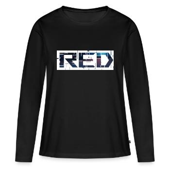 rot - Frauen Premium Bio Langarmshirt - Schwarz - Vorne - Julia (174cm)