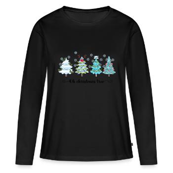 Oh Christmas Tree - Frauen Premium Bio Langarmshirt - Schwarz - Vorne - Julia (174cm)