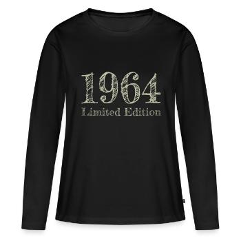 1964 - Frauen Premium Bio Langarmshirt - Schwarz - Vorne - Julia (174cm)