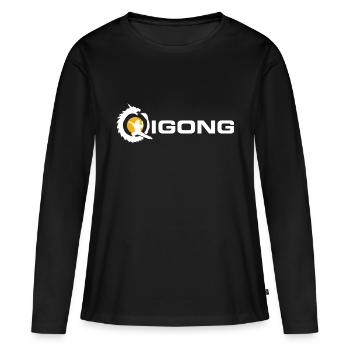 Qigong Dragon weiss - Frauen Premium Bio Langarmshirt - Schwarz - Vorne - Julia (174cm)