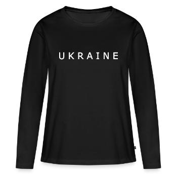 Ukraine - Frauen Premium Bio Langarmshirt - Schwarz - Vorne - Julia (174cm)