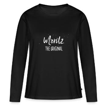 Moritz - Frauen Premium Bio Langarmshirt - Schwarz - Vorne - Julia (174cm)