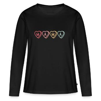 Mom, sweetie MOM! gift idea - Women's Premium Organic Long Sleeve Shirt - black - Front - Julia (174cm)