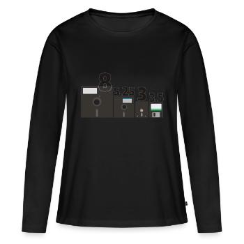Ensemble des disques disquettes (3) - T-shirt manches longues Premium bio Femme - noir - Devant - Julia (174cm)