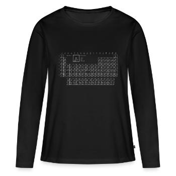 Tableau périodique - T-shirt manches longues Premium bio Femme - noir - Devant - Julia (174cm)