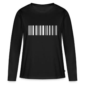 Barcode - Frauen Premium Bio Langarmshirt - Schwarz - Vorne - Julia (174cm)