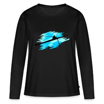 Rudern 1er, Einer Rudern Frau - Frauen Premium Bio Langarmshirt - Schwarz - Vorne - Julia (174cm)