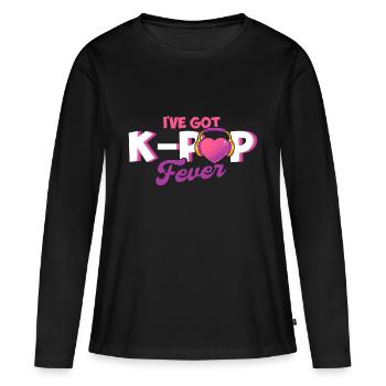 K-Pop Fan K-Pop Marchandise K-Pop Cadeau K-Pop - T-shirt manches longues Premium bio Femme - noir - Devant - Julia (174cm)