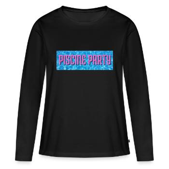 piscine party - T-shirt manches longues Premium bio Femme - noir - Devant - Julia (174cm)