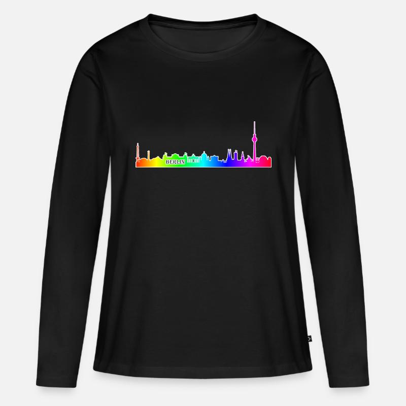 RainbowBerlin - Frauen Premium Bio Langarmshirt - Schwarz